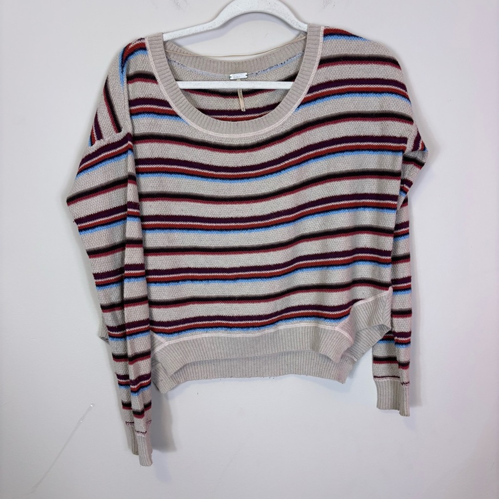 Free People Beach Striped Multicolor Women's Wool Blend Sweater Medium